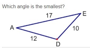 Which angle is the smallest? Also please give me an explanation so i can complete-example-1