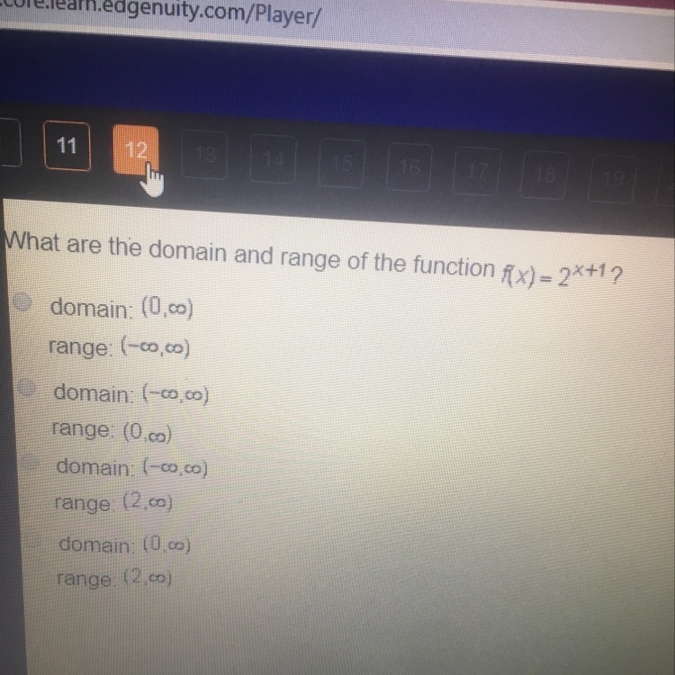 What are the domain and range of the function f(x)=2^x+1-example-1