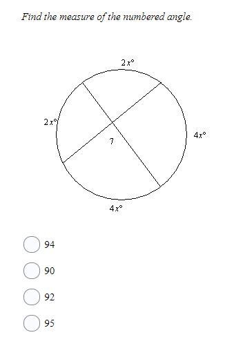 10 points Find the measure of the numbered angle.-example-1