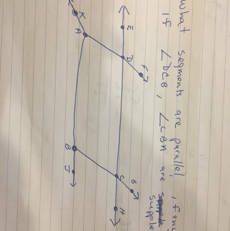 What segments are parallel on the attached diagram?-example-1