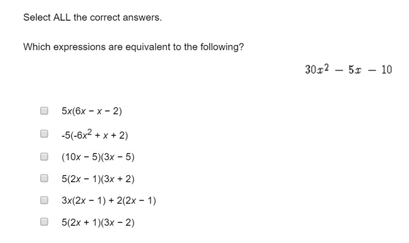 Help Please 20 POINTS Which expressions are equivalent to the following?-example-1