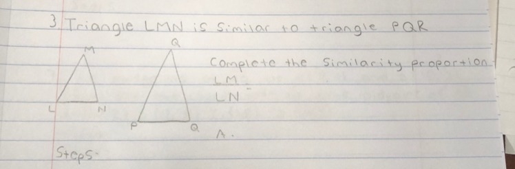 Complete the similarity proportion please help!! Show steps-example-1