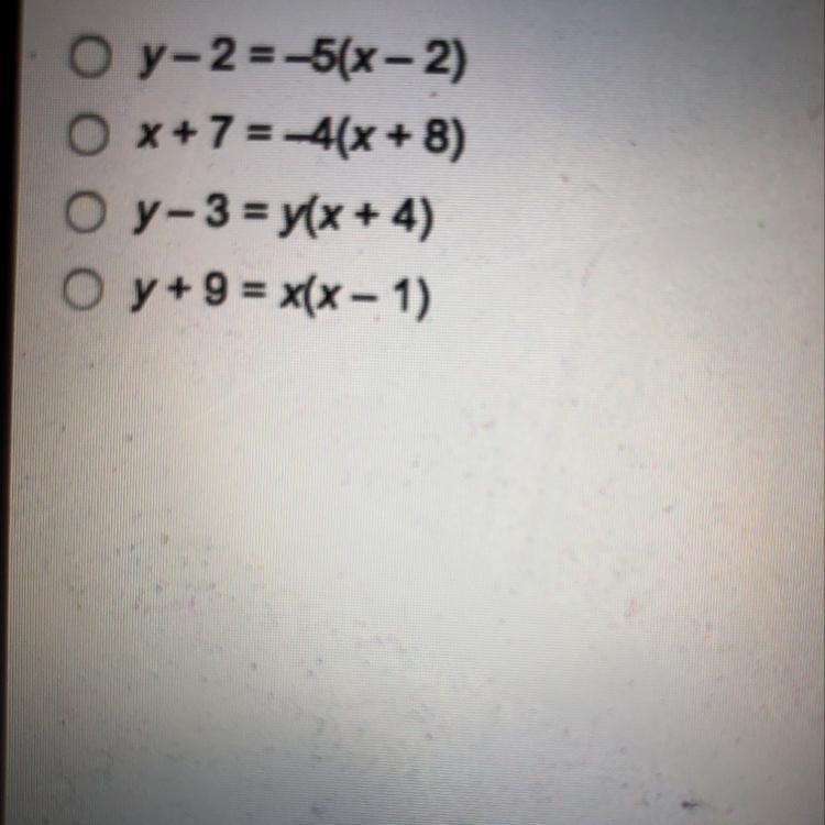 Which equation represents a linear function-example-1