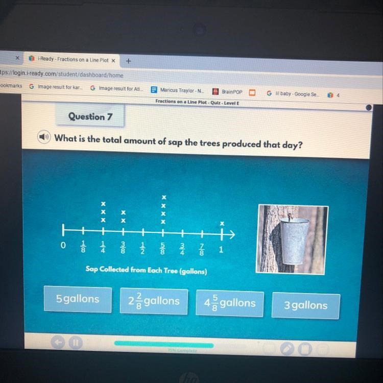 What is the total amount of sap the trees produced that day-example-1