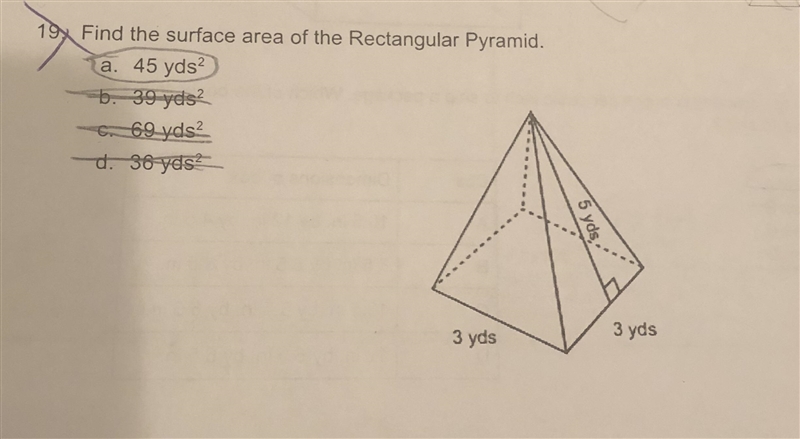 Find the surface area of the Rectangular Pyramid. Please see the attachment, of course-example-1