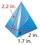 A paperweight is shaped like a triangular pyramid. The base is an equilateral triangle-example-1