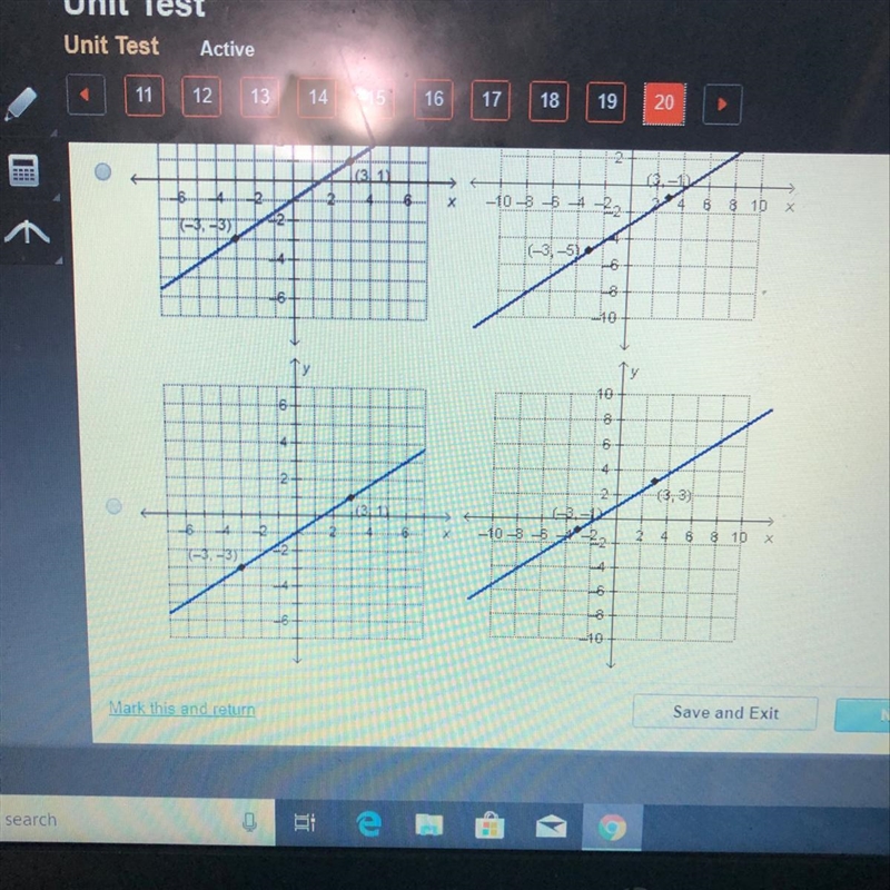 Which is the graph of the equation y-1=2/3(x-3)? PLEASE ANSWER ASAP-example-1