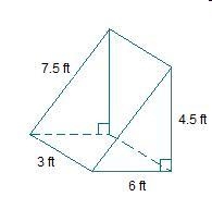 What is the surface area of the triangular prism? [Not drawn to scale] 54 square feet-example-1