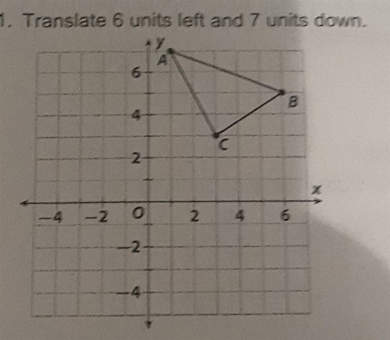 Translate 6 units left and 7 units down​-example-1