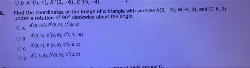 Find the coordinates of the image of a triangle with vertices. Need help.-example-1