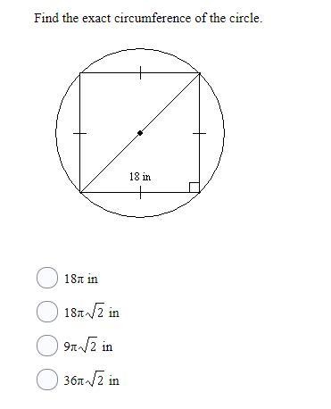 Help ... 10 POINTS Find the exact circumference of the circle.-example-1