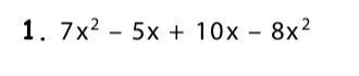 Simplify the algebraic expression by combining like terms.-example-1