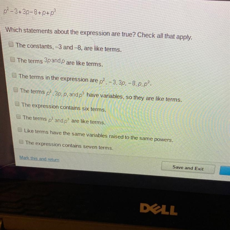 02-3+30-8+p+p Which statements about the expression are true? Check all that apply-example-1