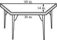 A school ordered a trapezoidal activity table as shown in the figure. Find the area-example-1