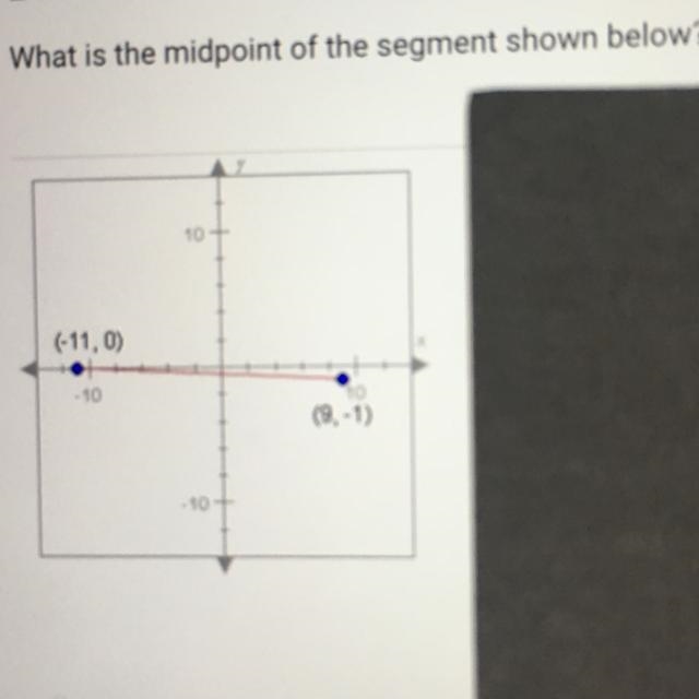 What is the midpoint to the segment below?-example-1