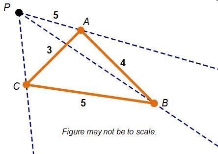 Triangle ABC is to be dilated through point P with a scale factor of 3. How many units-example-1