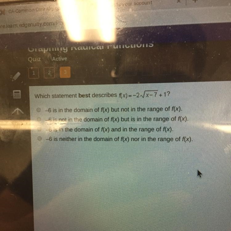 Which statement best describes f(x)= -2 sqrt (x-7)+1-example-1