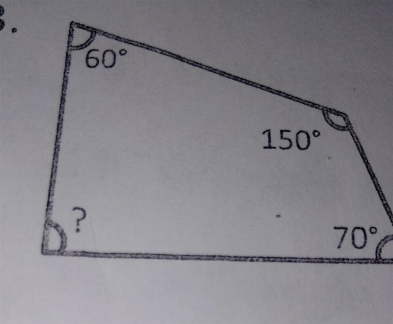 What Is The Missing Angle Measure of This Irregular Quadrilateral​-example-1