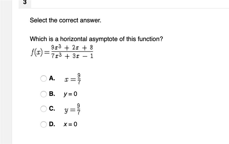 Which is a horizontal asymptote of this function?-example-1