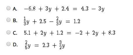 Which equation has infinitely many solutions?-example-1