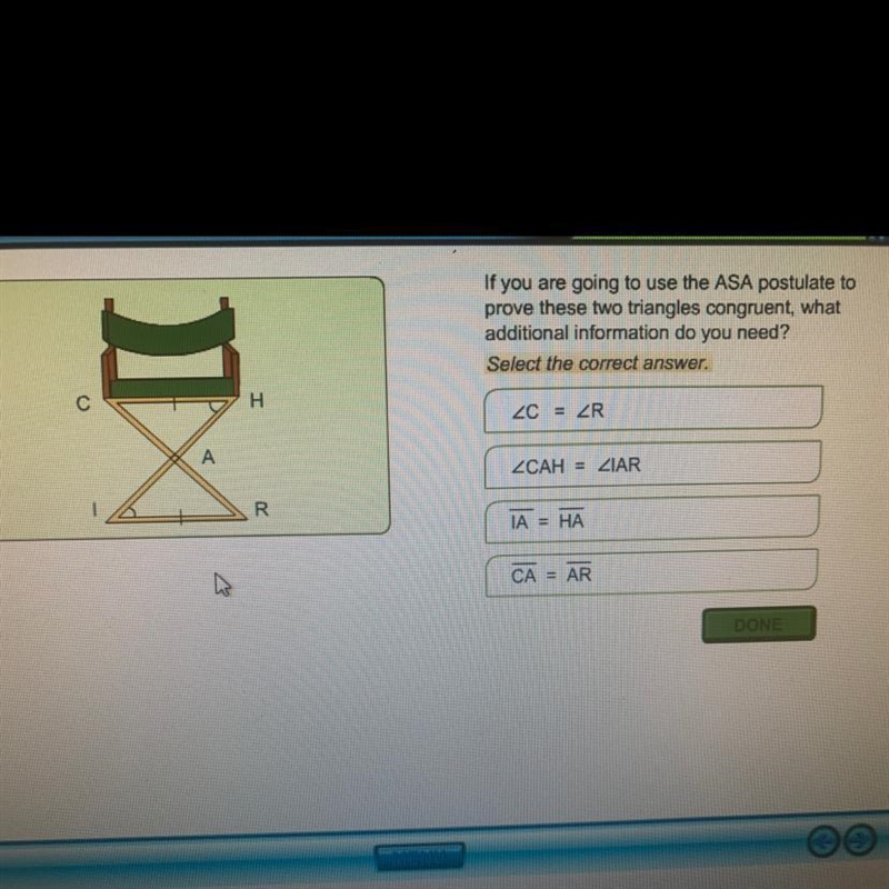 If you are going to use the ASA postulate to prove these triangles congruent what-example-1