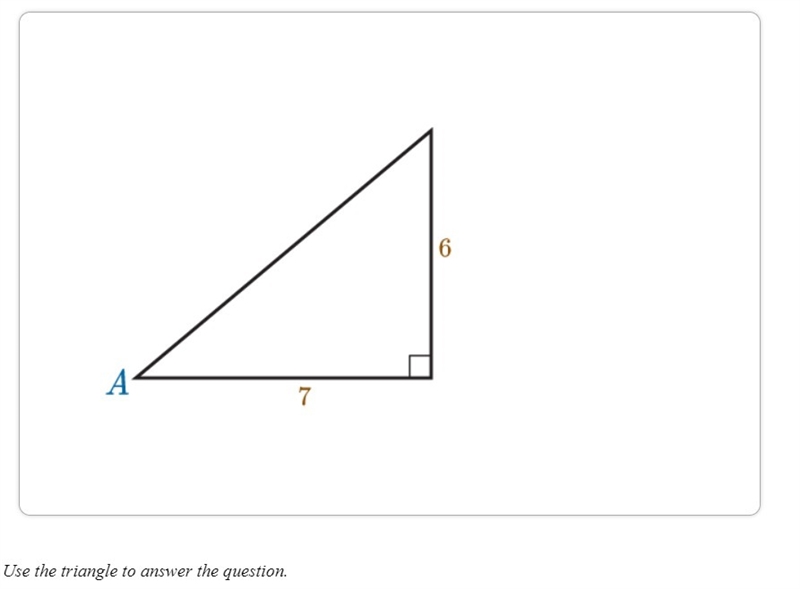 Find the measure of angle A. Round your answer to the nearest hundredth.-example-1