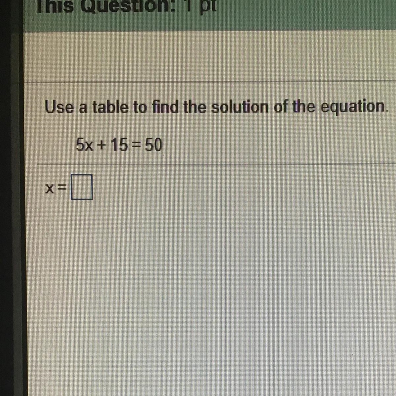 Use a table to find the solution of the equation. 30 POINTS EASY-example-1