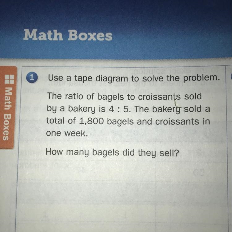 Explain how you drew and used a tape diagram to model and solve problem 1.-example-1