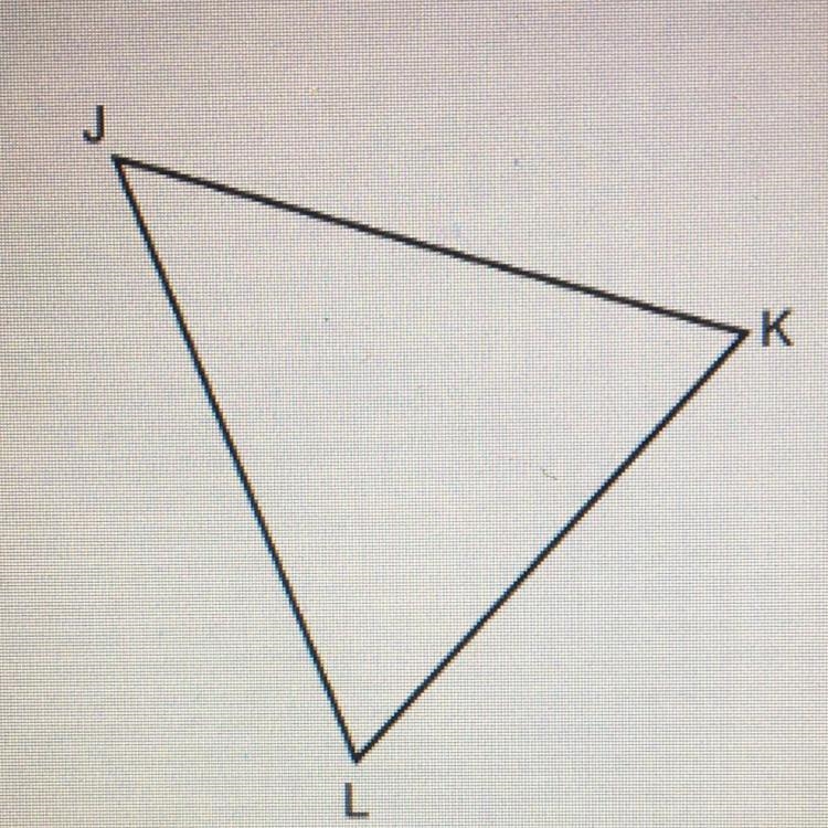 If J = 43, L = 84, and K = 53, list the sides of JLK in order from smallest to largest-example-1