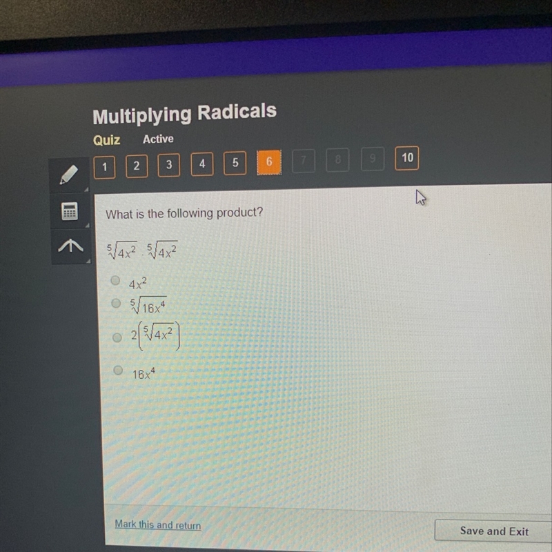 What is the following product? 5 sqrt 4x^2?-example-1