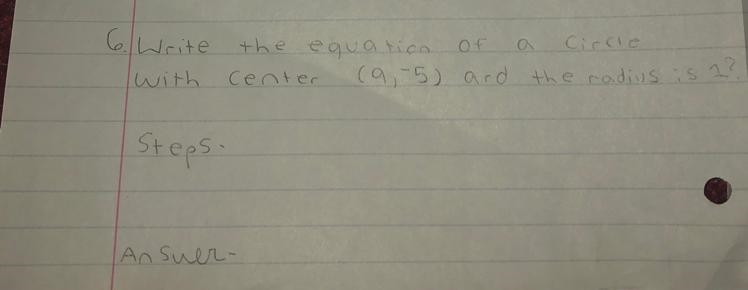 Write the equation of a circle-example-1