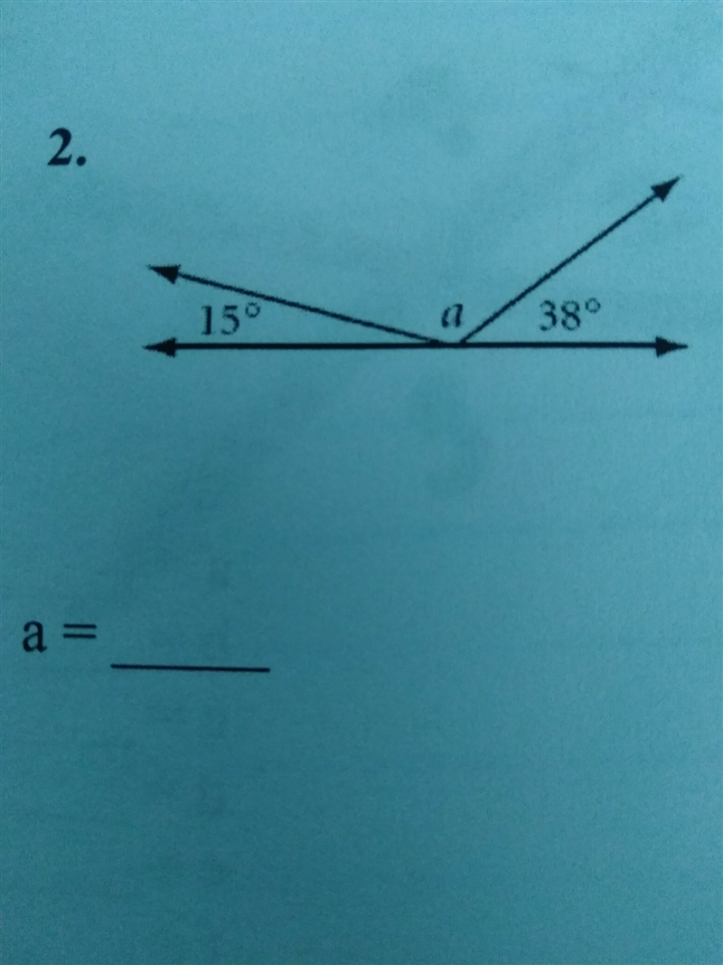 Subject: Geometry Find missing angle Find the measurement for a-example-1