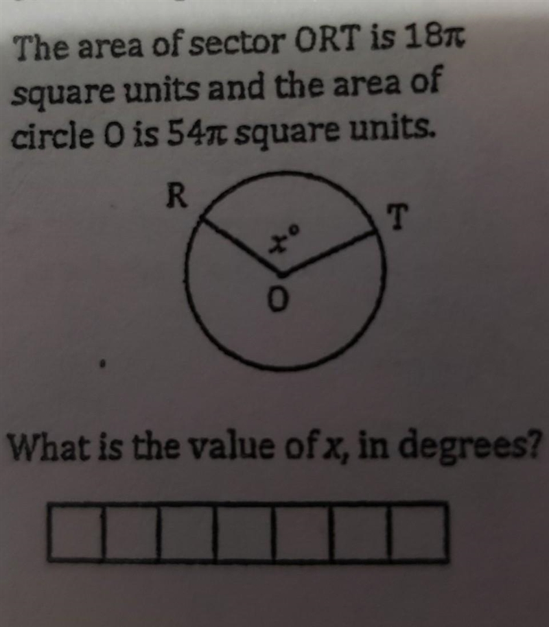 The area of sector ORT is 187 square units and the area of circle O is 5471 square-example-1