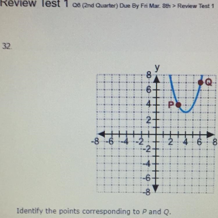 Identify the points corresponding to p and q. Help needed!! A.P’(4,3),Q’(2,7) B.P-example-1