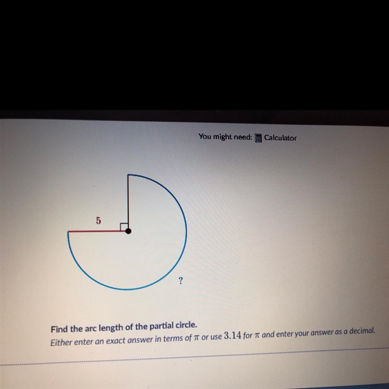 Find the arc length of a partial circle-example-1