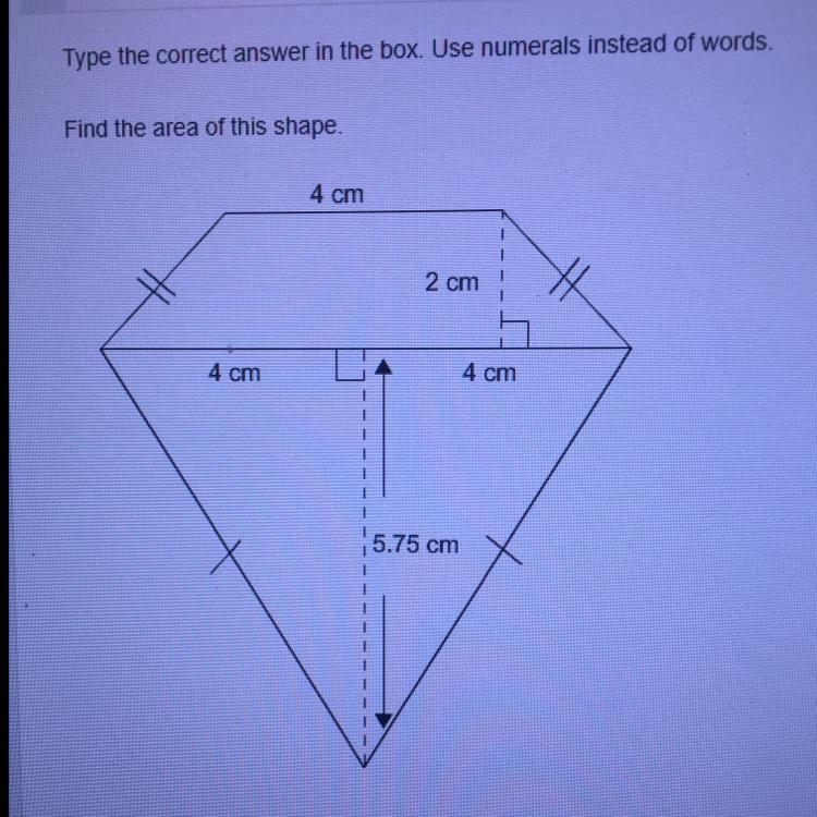 The are of the shape is __ square centimeter-example-1