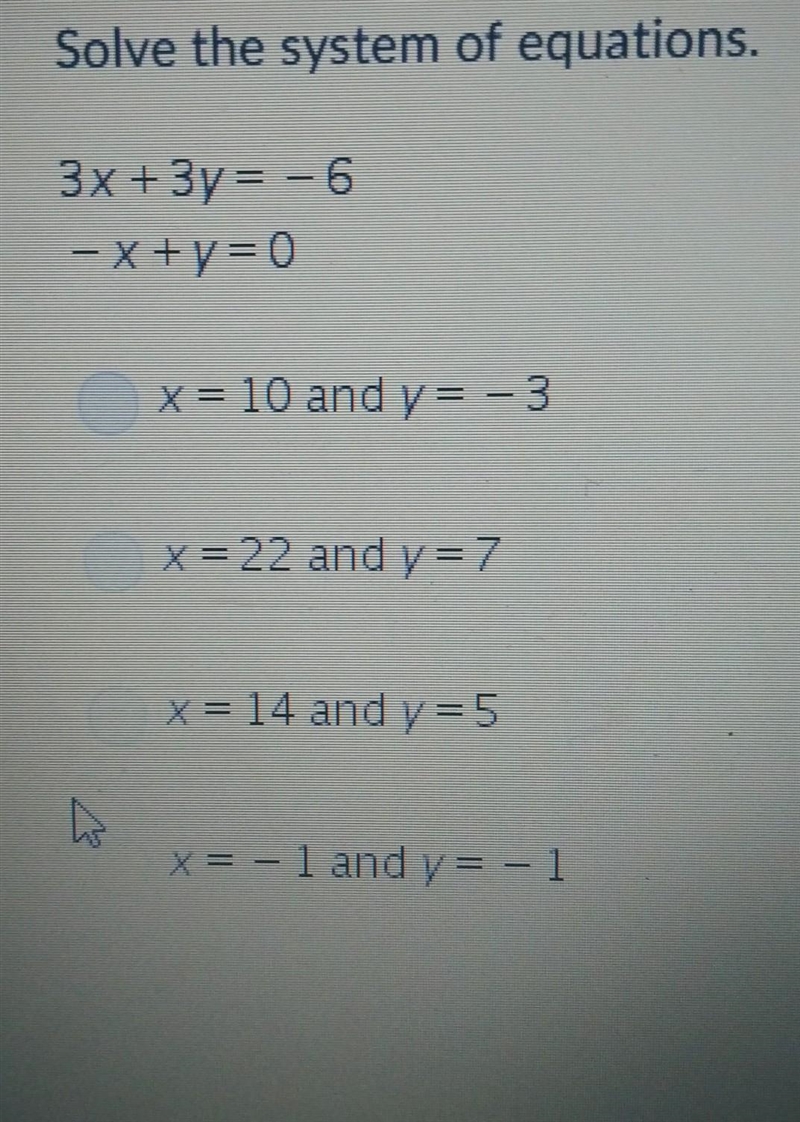 Solve the systems of equations. ​-example-1