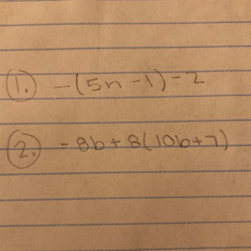 Simplify each expression Keep in mind you are NOT solving for the letters!!! Please-example-1