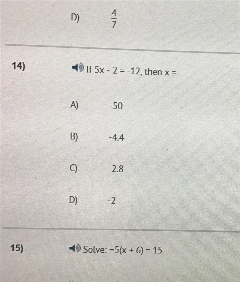 If 5x= -2=-12 than x=-example-1