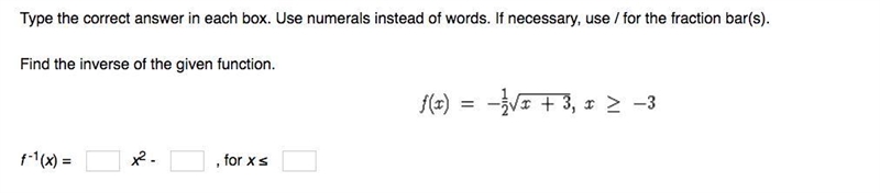 Find the inverse of the given function.-example-1