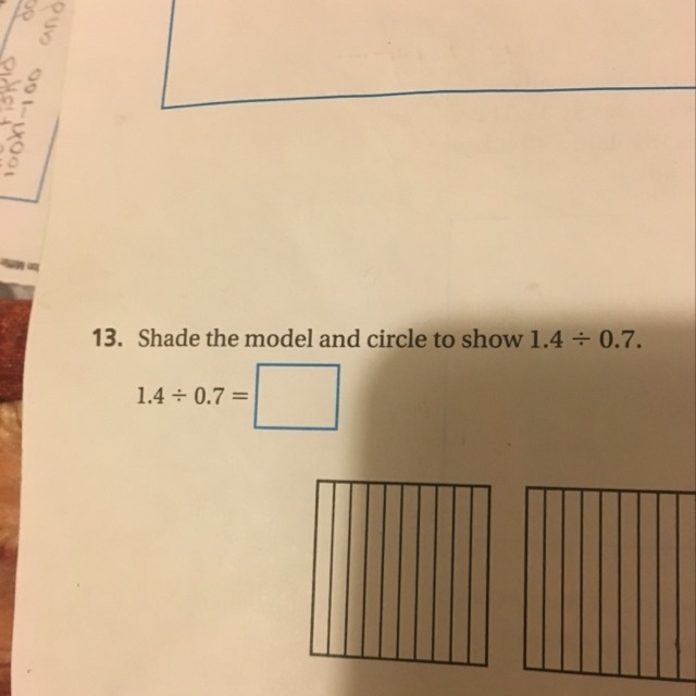 Shade the model and circle to show 1.4 divided 0.7-example-1