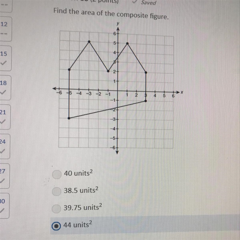 Question 13 (2 points) Find the area of the composite figure. Help plz-example-1