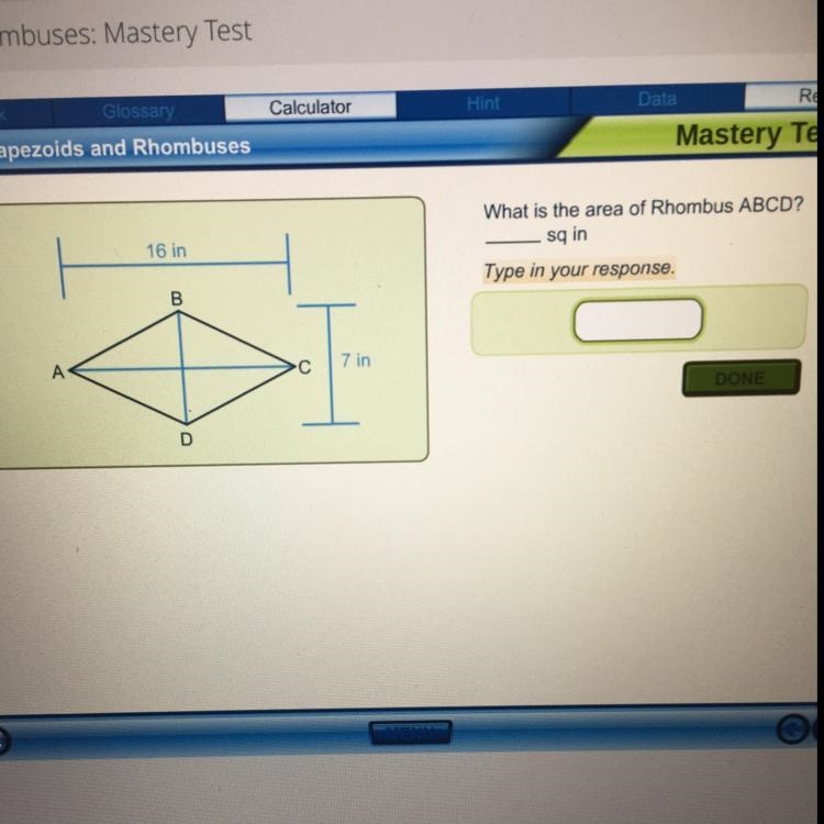 What is the area of rhombus ABCD?-example-1