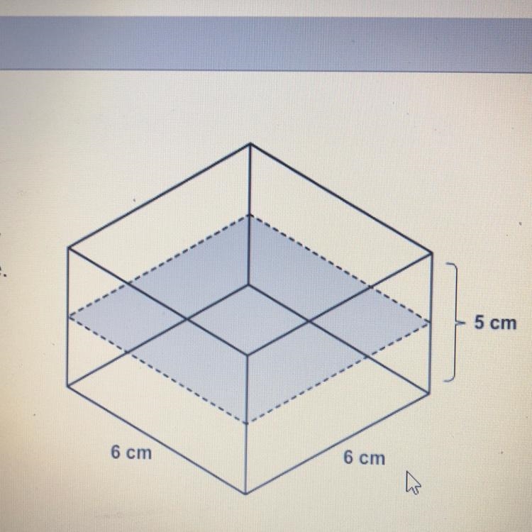 The right rectangular prism will be sliced parallel to its base along the dashed line-example-1