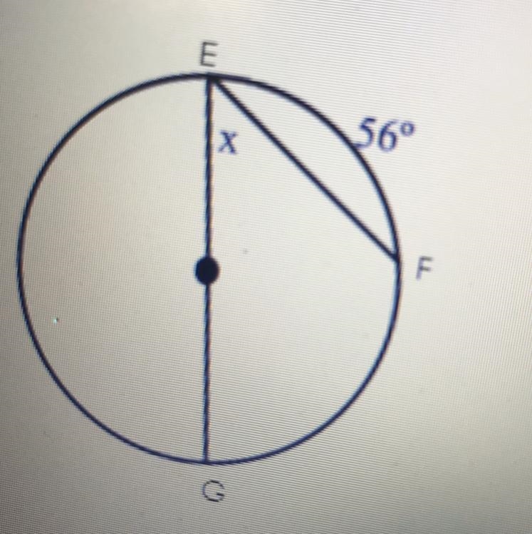 Find x A.124 B.56 C.62 D.28-example-1