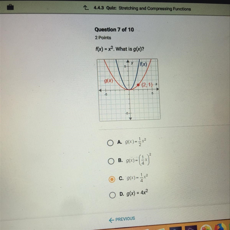 F(x) = x^2. What is g(x)?-example-1