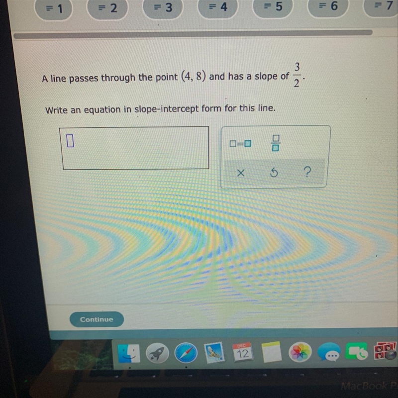 Write an equation in slope-intercept form for this line.-example-1