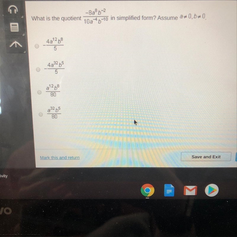 What is the quotient in simplified form ? Need help please-example-1