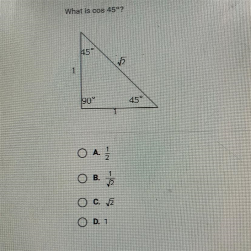 What is cos 45º?...........-example-1