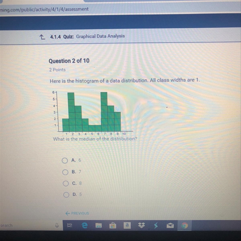 Here is the histogram of a data distribution. All class widths are 1. What is the-example-1